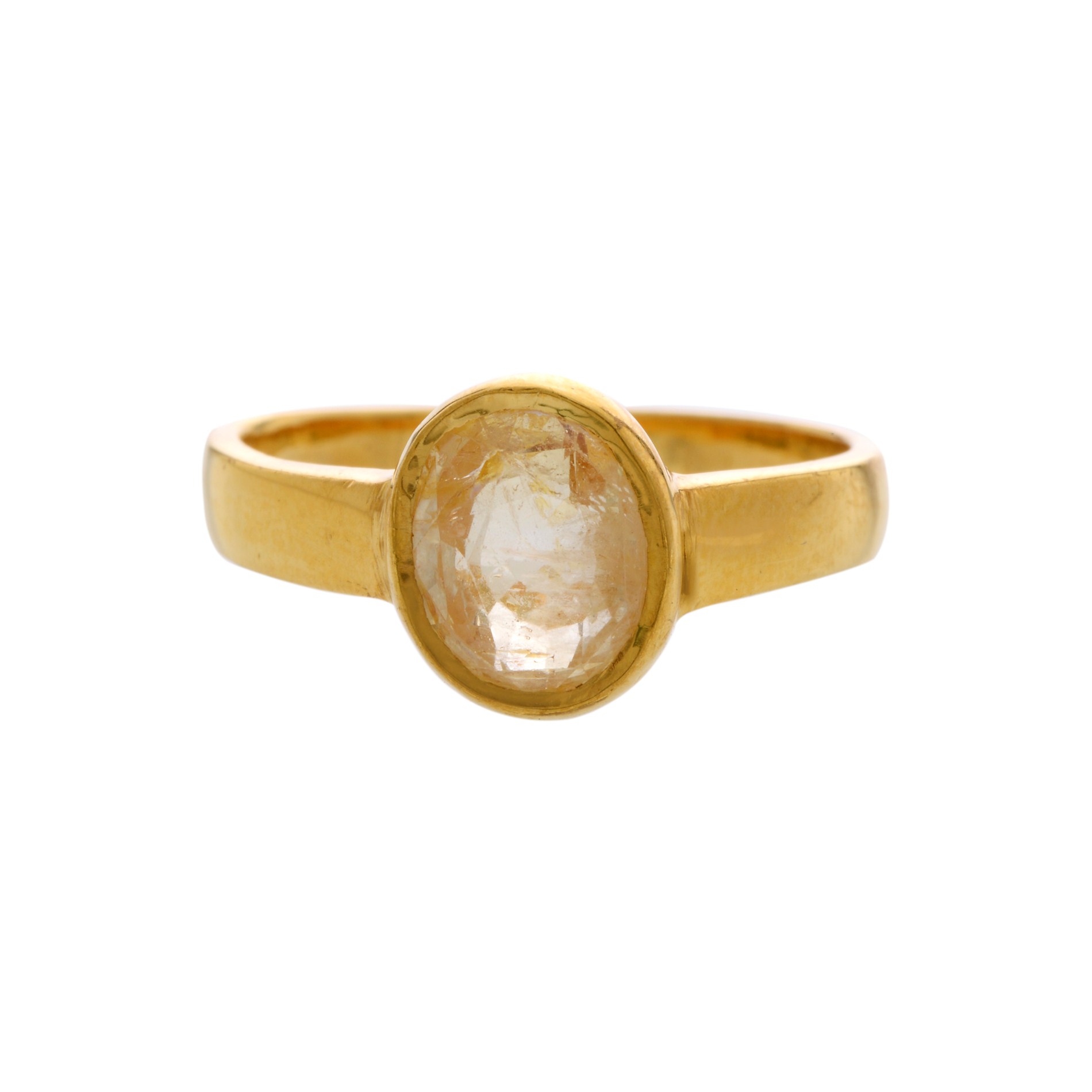 Buy Yellow Sapphire Finger Ring with one stone online