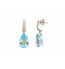 Pear Shapes Blue Topaz and Diamond Earrings