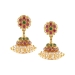 Gold earring Jhumka with pearls and multistone