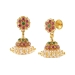 Gold earring Jhumka with pearls and multistone