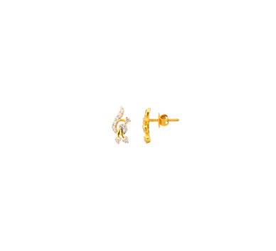 Gold with Diamond stud Earrings Online