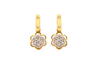 Gold and Diamond Stud Earrings