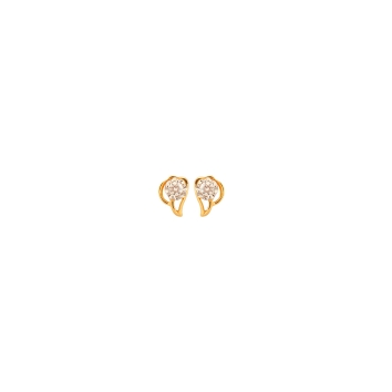 Gold with Diamond stud earrings with conch structure