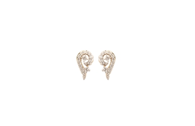 Gold with Diamond stud earrings