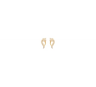 Gold with Diamond stud earrings