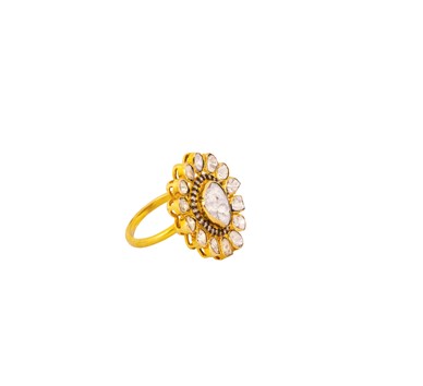 Cocktail Gold with Diamond and polki ring