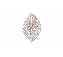 Leafy design Rose gold with diamond pendant