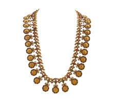 Gold with Uncut Diamond Kasu Haram Necklace