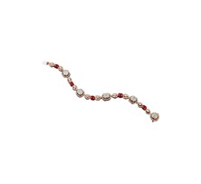 Rose and  Ruby Gold Diamond Bracelet