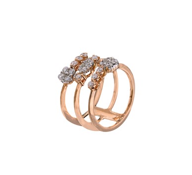Gold Tri Stack Diamond Ring