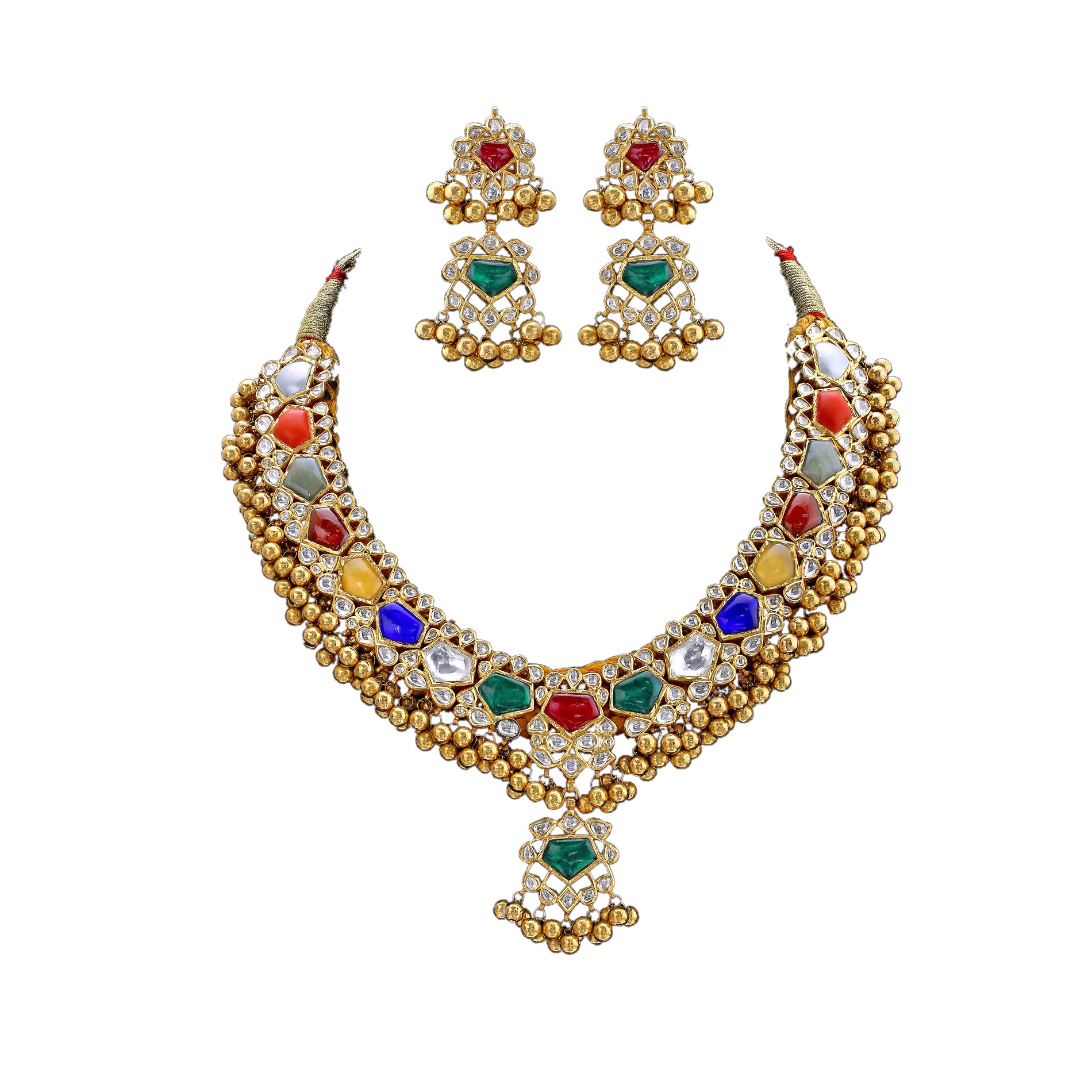 Buy Gold Kundan Necklace Set Online Krishnapearls