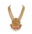 Gold with gemstone Lakshmi Devi pendant necklace