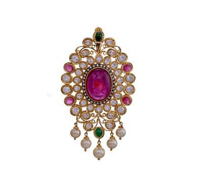 Gold with Ruby centered pendant