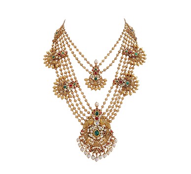 Gold antique style peacock necklace