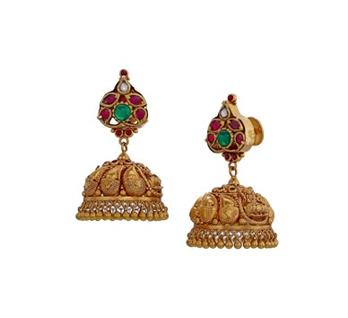 Gold Multistone Jhumka-PGT0346