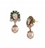 Gold earrings with polkis and emerald