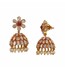 Gold with diamond and polki jhumkas