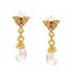 Pearl Drop Earrings in Gold Polish