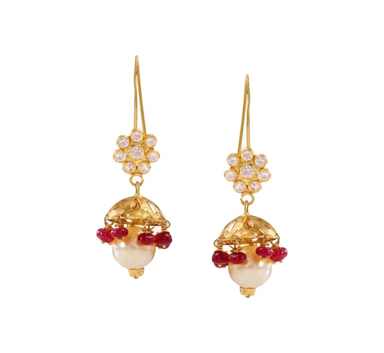 Hanging Pearl Gold Earrings - Buy Hanging Pearl Gold Earrings online ...