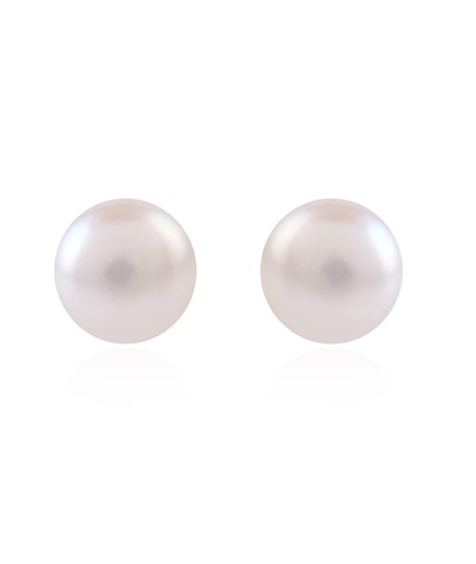 Ash Color Pearl Earstuds in Silver