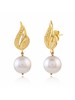 Yellow tinted white Pearl Earrings