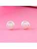 White Irregular Fresh water Pearls Earstuds in Silver