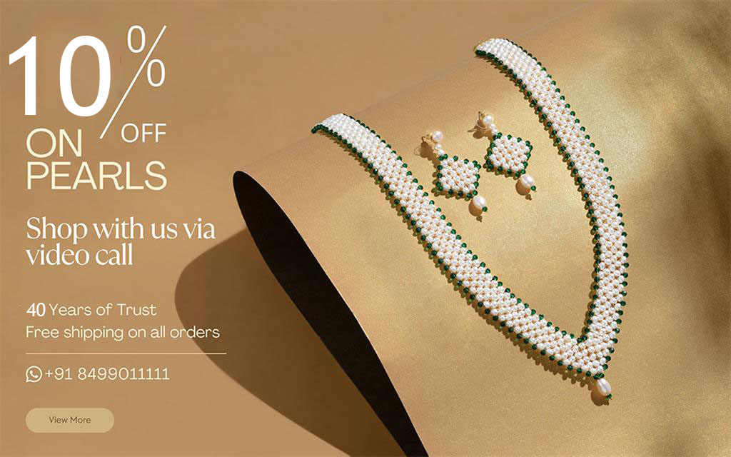 Shop via video call pearl jewellery offers at Krishna Pearls